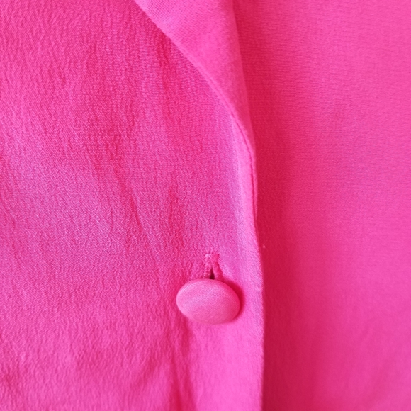 Vintage Hot Pink Silk Blouse by Liz Claiborne Barbiecore 12 - Picture 7 of 8